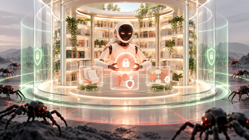 Protected AI knowledge library separated from automated crawler bots
